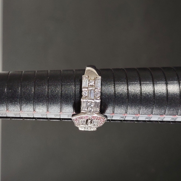 Absolute ™ Cubic Zirconia/Sterling Silver Buckle Ring - Picture 7 of 12